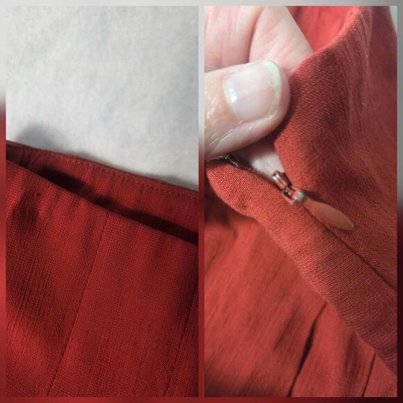 Free People Larissa Wide Leg Ankle Pants ONLY in Cayenne Red / Orange Sz 6 - Picture 8 of 8